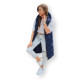 Luves navy blue hooded vest for women TY3034 - For women Luves navy blue hooded vest for women TY3034