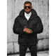 Black men's quilted winter jacket Poker JS/31M5008 - Men's Jackets and Coats Black men's quilted winter jacket Poker JS/31M5008