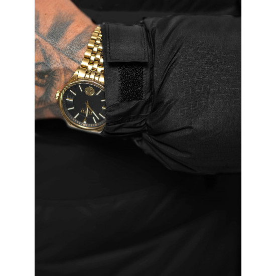 Black men's quilted winter jacket Poker JS/31M5008 - Men's Jackets and Coats Black men's quilted winter jacket Poker JS/31M5008