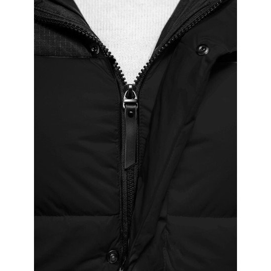 Black men's quilted winter jacket Poker JS/31M5008 - Men's Jackets and Coats Black men's quilted winter jacket Poker JS/31M5008