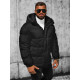 Black men's quilted winter jacket Poker JS/31M5008 - Men's Jackets and Coats Black men's quilted winter jacket Poker JS/31M5008
