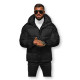 Black men's quilted winter jacket Poker JS/31M5008 - Men's Jackets and Coats Black men's quilted winter jacket Poker JS/31M5008