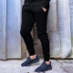 Black hooded zip-up tracksuit for men PK3030 - Clothing with inscriptions Black hooded zip-up tracksuit for men PK3030