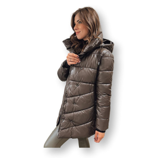 Women's brown quilted winter coat Molina TY4062 - For women Women's brown quilted winter coat Molina TY4062