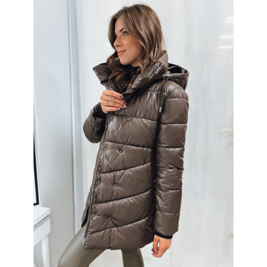 Women's brown quilted winter coat Molina TY4062 - For women Women's brown quilted winter coat Molina TY4062