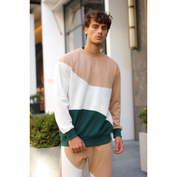 Rusvas kelių spalvų vyriškas džemperis Hipore