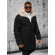 Men's black winter jacket with fur Eget JS/22M316/392 - Men's Jackets and Coats Men's black winter jacket with fur Eget JS/22M316/392