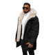 Men's black winter jacket with fur Eget JS/22M316/392 - Men's Jackets and Coats Men's black winter jacket with fur Eget JS/22M316/392