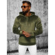 Men's green velour hooded jumper JS/8B1170/3 - Action Men's green velour hooded jumper JS/8B1170/3
