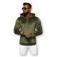 Men's green velour hooded jumper JS/8B1170/3 - Action Men's green velour hooded jumper JS/8B1170/3