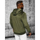 Men's green velour hooded jumper JS/8B1170/3 - Action Men's green velour hooded jumper JS/8B1170/3