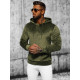 Men's green velour hooded jumper JS/8B1170/3 - Action Men's green velour hooded jumper JS/8B1170/3