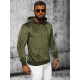 Men's green velour hooded jumper JS/8B1170/3 - Action Men's green velour hooded jumper JS/8B1170/3
