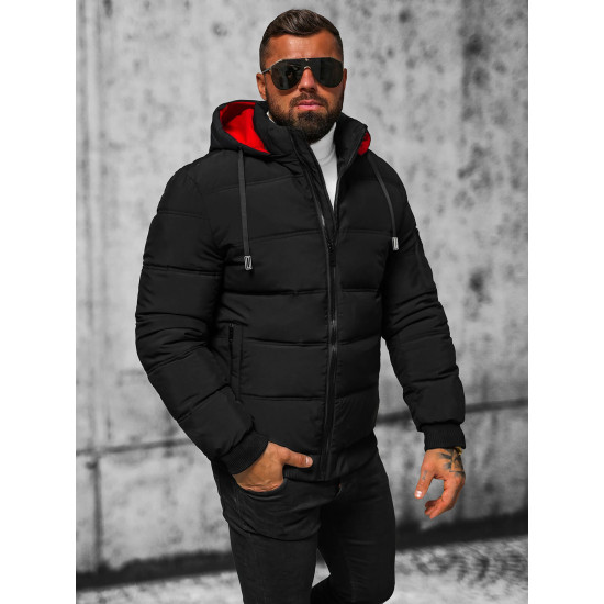 Vyriška juoda žieminė striukė Rock Žieminės striukės