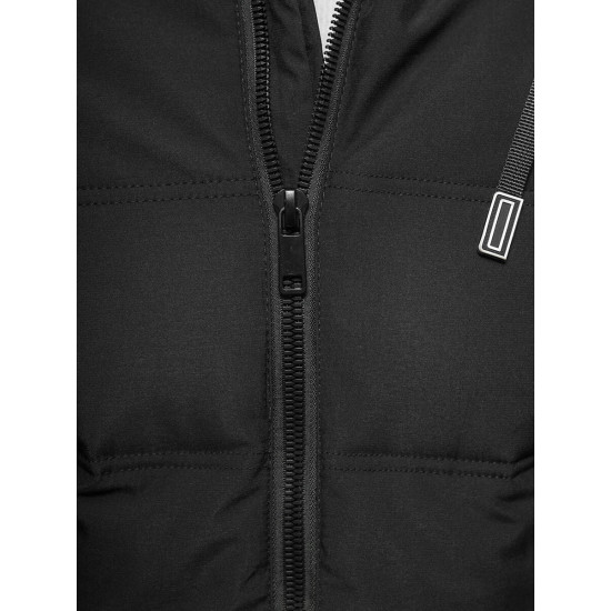 Vyriška juoda žieminė striukė Rock Žieminės striukės