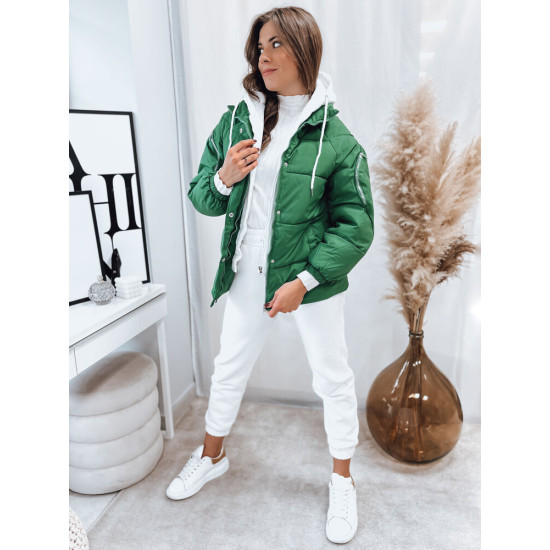 Moteriška žalia žieminė striukė Space TY4069 - Moterims Moteriška žalia žieminė striukė Space TY4069