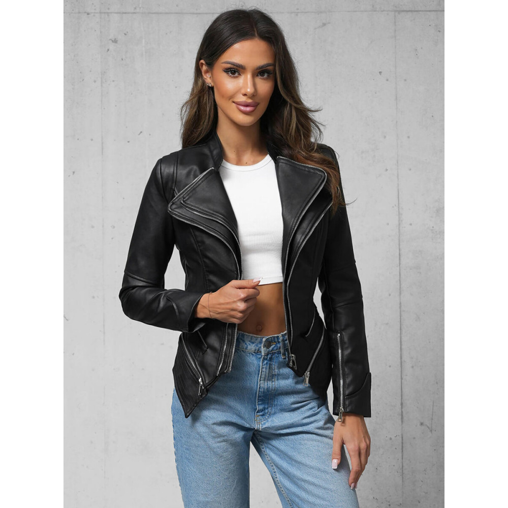 HYKE / FAUX LEATHER JACKET (BLACK) | JUQUI Online