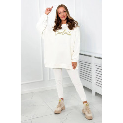 Moteriškas baltos spalvos megztinis CiaoBella