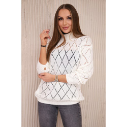 Moteriškas baltas megztinis Rombas