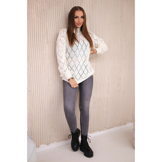 Women's white jumper Rombas 18769 - For women Women's white jumper Rombas 18769