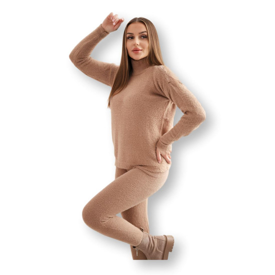 Moteriškas smėlio spalvos komplektas Minky 21147 - Moterims Moteriškas smėlio spalvos komplektas Minky 21147