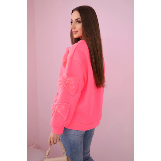Women's neon pink jumper Ribbony R9023 - Jumpers Women's neon pink jumper Ribbony R9023