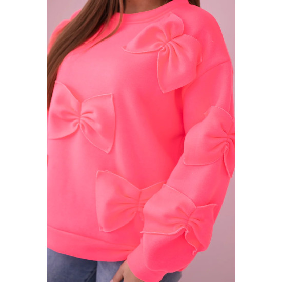Women's neon pink jumper Ribbony R9023 - Jumpers Women's neon pink jumper Ribbony R9023