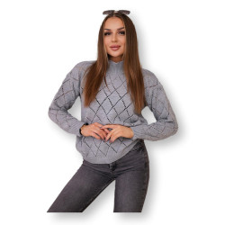 Moteriškas pilkas megztinis Rombas