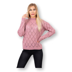 Moteriškas rožinis megztinis Rombas