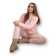 Moteriškas smėlio spalvos komplektas Minky 21147 - Moterims Moteriškas smėlio spalvos komplektas Minky 21147