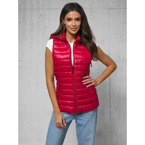Moteriška blizgi raudona liemenė Spark JS/16M9138/270 - Moterims Moteriška blizgi raudona liemenė Spark JS/16M9138/270
