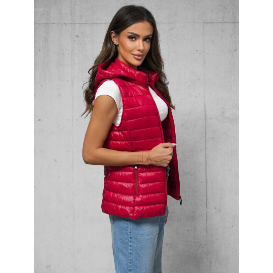 Moteriška blizgi raudona liemenė Spark JS/16M9138/270 - Moterims Moteriška blizgi raudona liemenė Spark JS/16M9138/270
