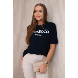 Moteriški tasiai mėlyni marškinėliai Prosecco