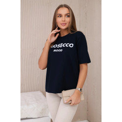 Moteriški tasiai mėlyni marškinėliai Prosecco