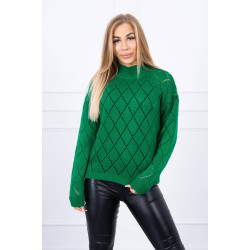 Moteriškas žalias megztinis Rombas