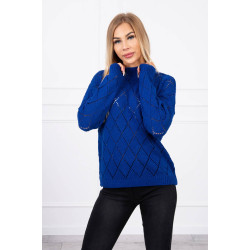 Moteriškas mėlynas megztinis Rombas