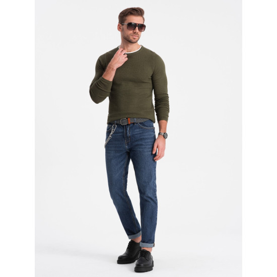 Męski sweter Dinoro w kolorze khaki V7 OM-SWSW-0103
