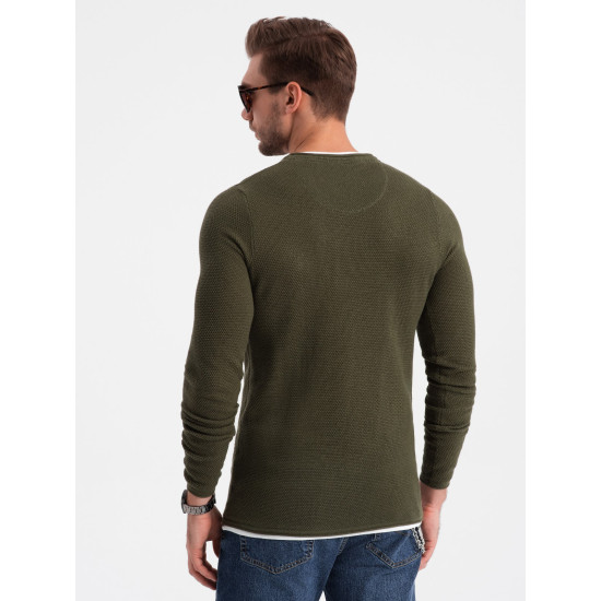 Męski sweter Dinoro w kolorze khaki V7 OM-SWSW-0103