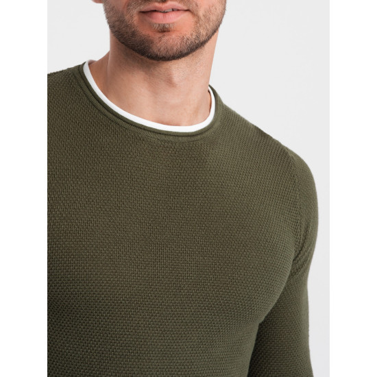 Męski sweter Dinoro w kolorze khaki V7 OM-SWSW-0103