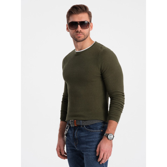 Męski sweter Dinoro w kolorze khaki V7 OM-SWSW-0103