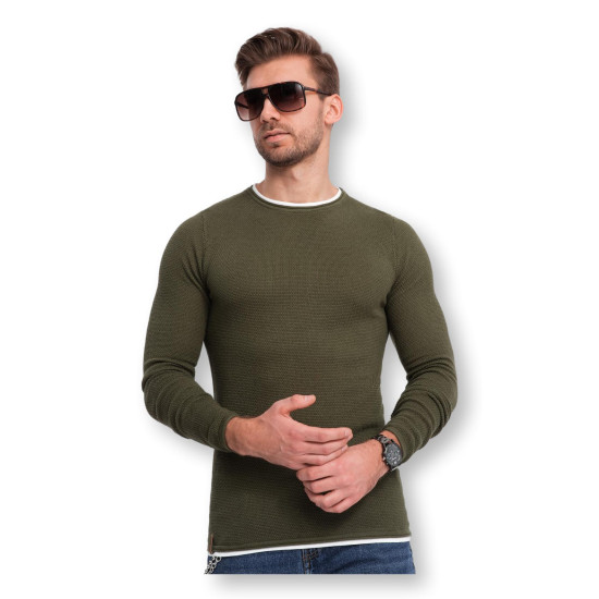 Męski sweter Dinoro w kolorze khaki V7 OM-SWSW-0103