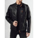 Men's black eco leather jacket Barol TX4687 - Men's Jackets and Coats Men's black eco leather jacket Barol TX4687