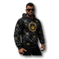 Vyriškas juodas džemperis su auksine spauda Kanna