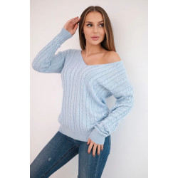 Moteriškas šviesiai mėlynas megztinis Comb