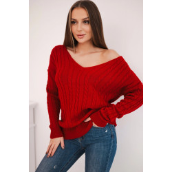 Moteriškas raudonas megztinis Comb