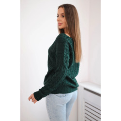 Moteriškas tamsiai žalias megztinis Comb