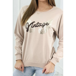 Moteriškas smėlinis džemperis Vintage 