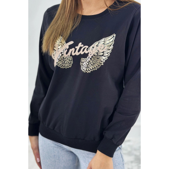 Women's Vintage Black Jumper 27431 - Jumpers Women's Vintage Black Jumper 27431