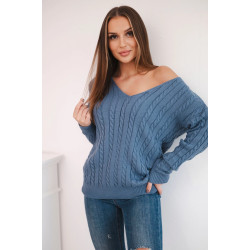 Moteriškas mėlynas megztinis Comb
