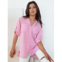 Moteriški dryžuoti rožiniai marškiniai Ganiza